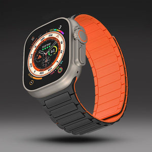 "Contrasting Colors iWatch Strap" Magnetic Silicone Loop