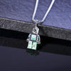 "Cyber Chic" Gear Electron Robot Necklace - Light Green