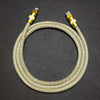 "Chubby" Handmade Leather Braided Cable - Gold (Gold Connector)