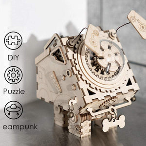 Mechanische 3D-Spieluhr aus Holz „Cyber“.