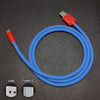 "Color Block Chubby" 120W Fast Charging Cable - Blue+Red