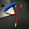 "Colorblock Chubby" Spring Charge Cable - Red+Dark Blue