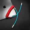"Colorblock Chubby" Spring Charge Cable - Red+Blue