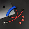 "Colorblock Chubby" New Spring Charge Cable - Blue+Red