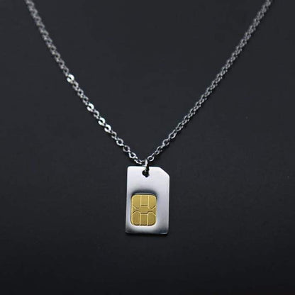 "Cyber Chic" SIM Card Titanium Steel Necklace