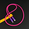 "Chubby" Vibrant Color-block Braided Charge Cable - Pink+Purple