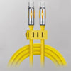 240W Silicone Charging Cable with Neon Lights: Multi-Compatible, Data Transfer - Yellow