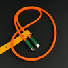 "Chubby" Vibrant Color-block Braided Charge Cable - Orange+Dark Green