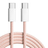 Macaron Braided Fast Charging Cable For iPhone 15 - Pink