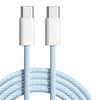Macaron Braided Fast Charging Cable For iPhone 15 - Blue