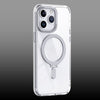 Transparente magnetische Fulcrum-iPhone-Hülle mit Ständer  - Weiß