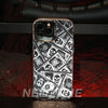 Embossed Series-Skull Banknote Silver Hot Stamping Full Cover Shockproof iPhone Case - T5