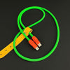 "Chubby" Vibrant Color-block Braided Charge Cable - Green+Orange