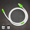 "Color Block Chubby" 120W Fast Charging Cable - White+Green