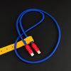 "Chubby" Vibrant Color-block Braided Charge Cable - Dark Blue+Red