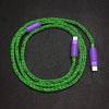 "Colorblock Chubby" Colorful Braided Fast Charging Cable - Green