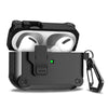 Automatic Pop-Up Carbon Fiber Headphone Case for Apple AirPods - Black