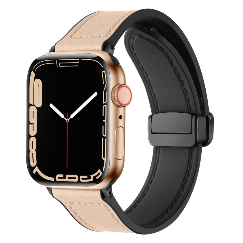 "Business Strap" Magnetic Leather Loop With Folding Buckle for Apple Watch