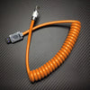 "Neon Chubby" Neon Glow Fast Charge Spring Cable with Gradient Illumination - Orange