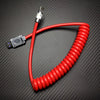 "Neon Chubby" Neon Glow Fast Charge Spring Cable with Gradient Illumination - Red