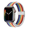 "Stripe Band" Colorful Woven Band For Apple Watch - White Rainbow
