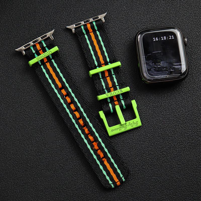 Colourful Striped Canvas Band for Apple Watch