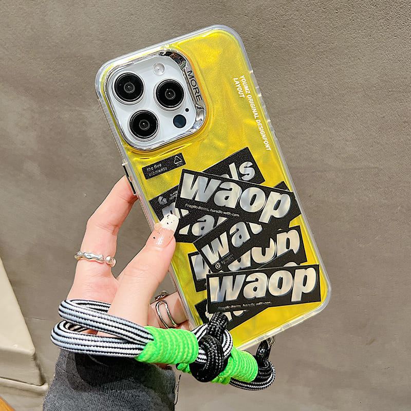Cool Creative Drop-proof Lanyard Phone Case With Quicksand Sense Design