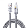 "Cyber" 100W Fast Charging Cable with Light - Silver Gray