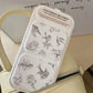 Floral White Leather Flip Stand Case for iPhone