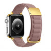 "Magnetic Band" Genuine Leather Band For Apple Watch - Dark Pink