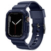 High-Grade Refined Carbon Fiber Case Integrated Band for Apple Watch - Blue