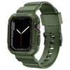 High-Grade Refined Carbon Fiber Case Integrated Band for Apple Watch - Green