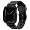 High-Grade Refined Carbon Fiber Case Integrated Band for Apple Watch - Black