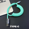 "Curly Chubby" Retractable Car Charge Cable - Green