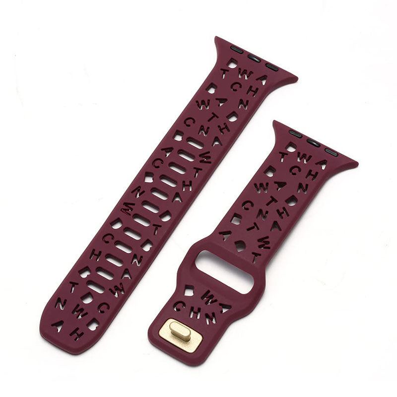 "Letters Cutouts Strap" Heat Dissipation Silicone Loop For Apple Watch
