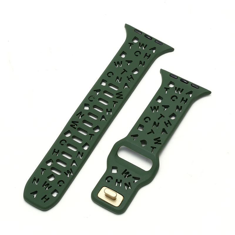 "Letters Cutouts Strap" Heat Dissipation Silicone Loop For Apple Watch