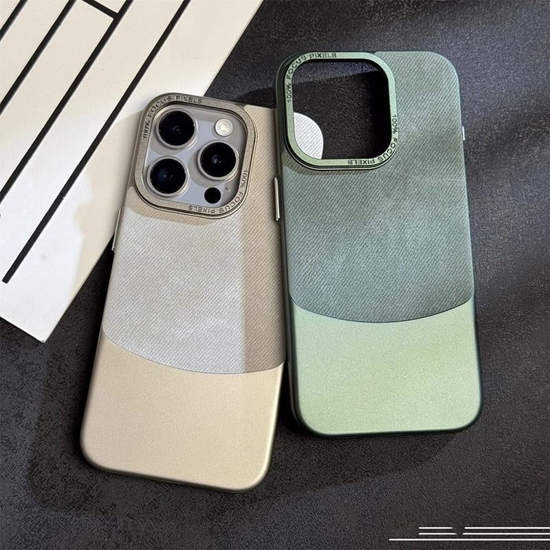 Luxurious Color-blocked Velvet Slim iPhone Case