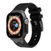 Luxury Liquid Silicone Band For Apple Watch - Black+Black Connector