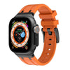 Luxury Liquid Silicone Band For Apple Watch - Orange+Black Connector
