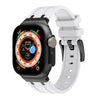 Luxury Liquid Silicone Band For Apple Watch - White+Black Connector