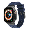 Luxury Liquid Silicone Band For Apple Watch - Blue+Black Connector