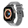 Luxury Liquid Silicone Band For Apple Watch - Grey+Black Connector