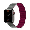 "Magnetic Band" Contrast Waterproof Silicone Band For Apple Watch - Grey+Dark Red