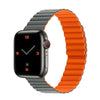 "Magnetic Band" Contrast Waterproof Silicone Band For Apple Watch - Grey+Orange