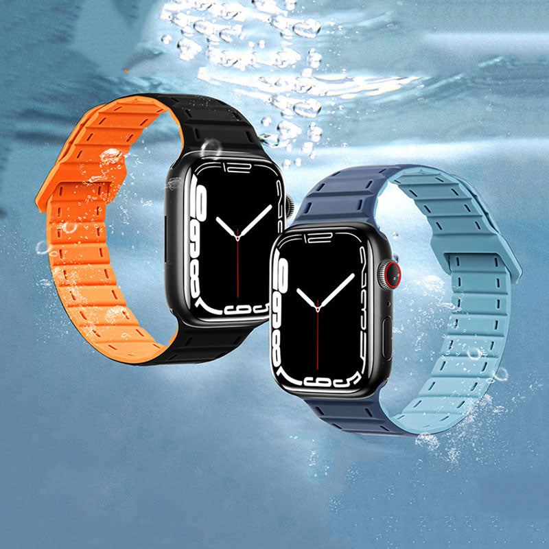 "Magnetic Breathable Band" Two-color Silicone Band For Apple Watch