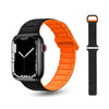 "Magnetic Breathable Band" Two-color Silicone Band For Apple Watch - Black+Orange