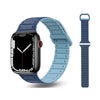 "Magnetic Breathable Band" Two-color Silicone Band For Apple Watch - Light Blue + Dark Blue