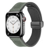 "Business Band" Magnetic Leather Band With Folding Buckle for Apple Watch - Dark Green (Crazy Horse Leather)