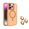 Magnetic Frosted Stand Phone Case With Lens Film - Orange