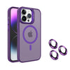 Magnetic Frosted Stand Phone Case With Lens Film - Purple